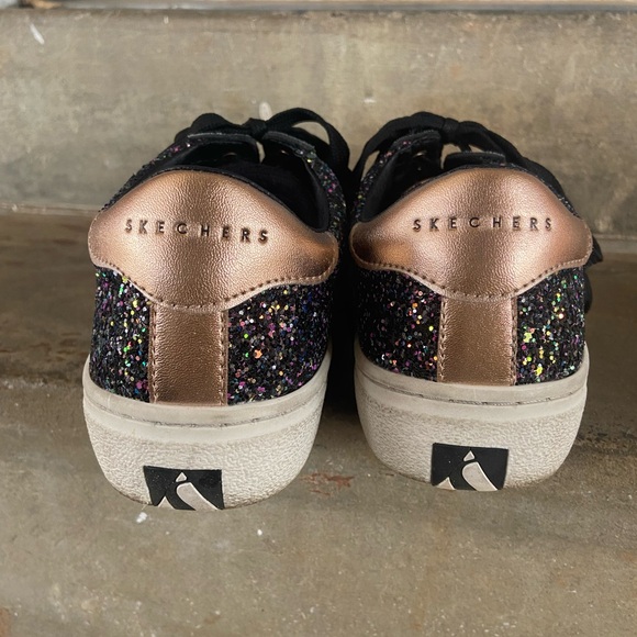 Skechers Goldie Women's Sparkle Sneakers - Black and Rose Gold - Picture 6 of 7